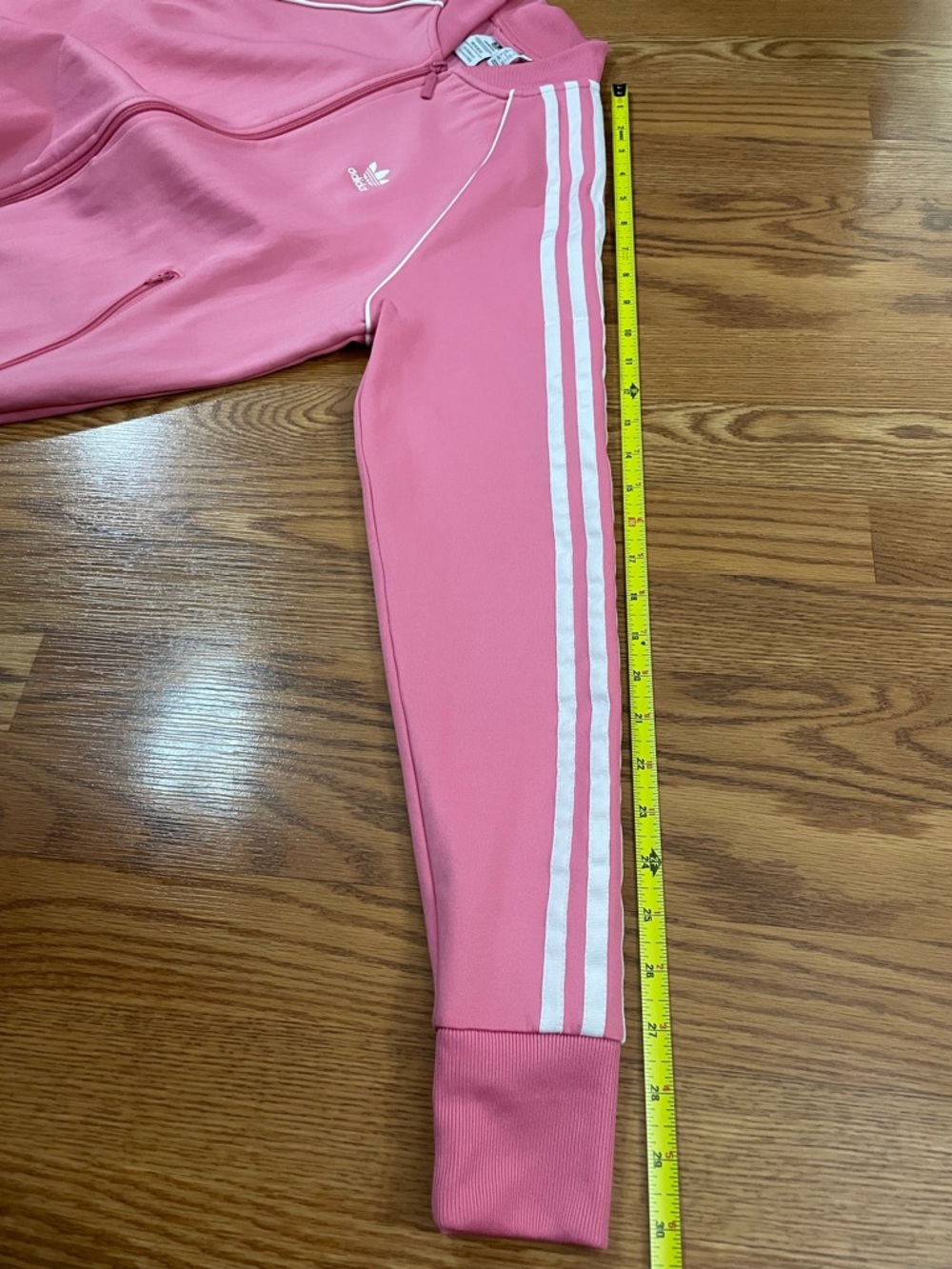 Adidas Originals Pink Trefoil 3-Stripes Zip Track Jacket Size M - Picture 6 of 6